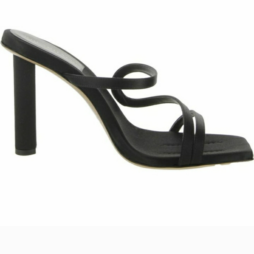 ILIO SMERALDO Maeve Black Slip On Open Toe Heel Shoes NWT Size 39